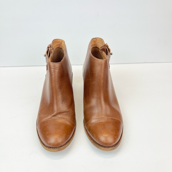 Madewell Tan Leather Ankle Booties Size 7.5 Brown Leather Boots - Picture 3 of 8